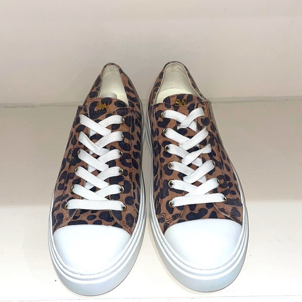 Stuart Weitzman Sammy Cheetah Suede Low Top Sneak… - image 2